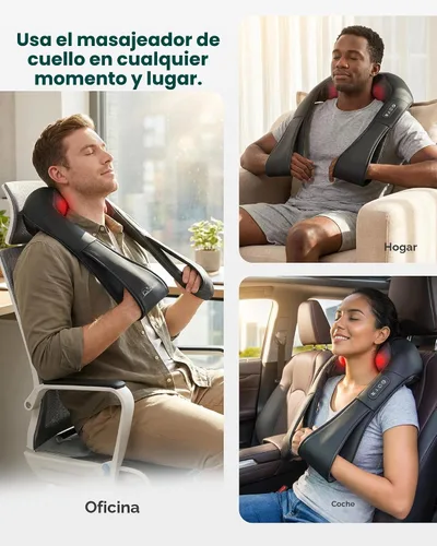Miniatura 8 de Masajeador de cuello y hombros de Snailax, masaje Shiatsu con calor para el automóvil, la oficina o casa, SL632