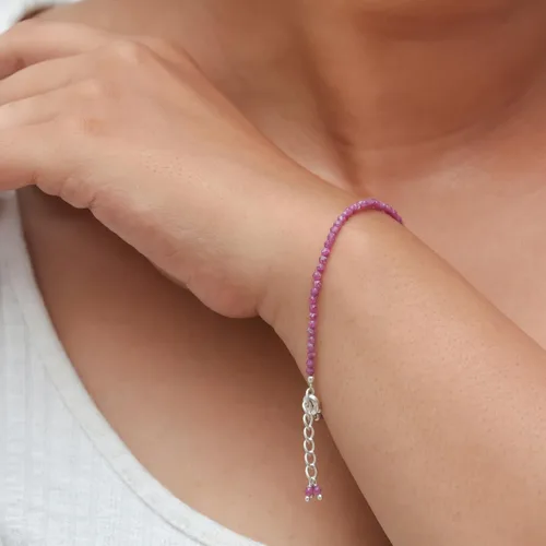 Miniatura 5 de Gempires - Pulseras de cuentas de piedras preciosas hechas a mano, ligeras, de cristal, para uso diario, hipoalergénicas, de 8 pulgadas, chapadas