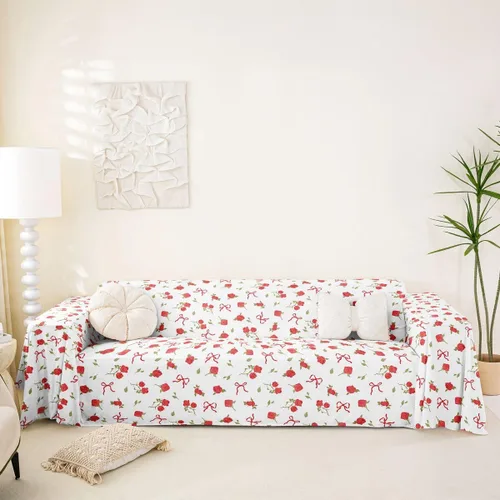 Miniatura 9 de Erosebridal Fundas de sofá con lazo de princesa de 71 x 91 pulgadas, fundas de sofá con lazo de lazo, protector de sofá de princesa
