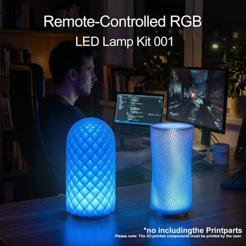 Miniatura 2 de 1 pieza de kit de lámpara LED RGB con control remoto 001, función de memoria de fallo de energía para impresoras 3D Bambu Lab Multicolor Makerworld