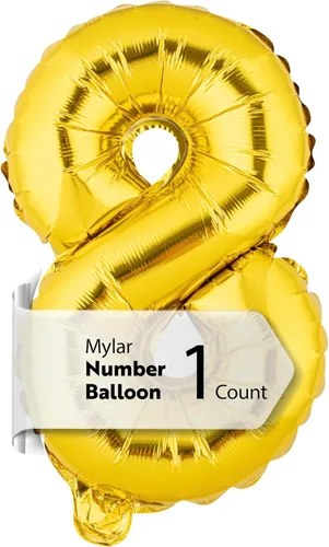 Miniatura 54 de Restaurantware-Balloonify Globo de Número de 16 Pulgadas, 1 Globo Digital para Fiesta - Número 5, Auto-Sellado, Acabado de Mylar de Folio Dorado, Oro