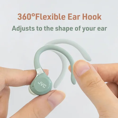 Miniatura 3 de JVC Fitness Series - Auriculares deportivos inalámbricos con ganchos ajustables, cancelación activa de ruido, modo de sonido ambiental, IP57 Verde