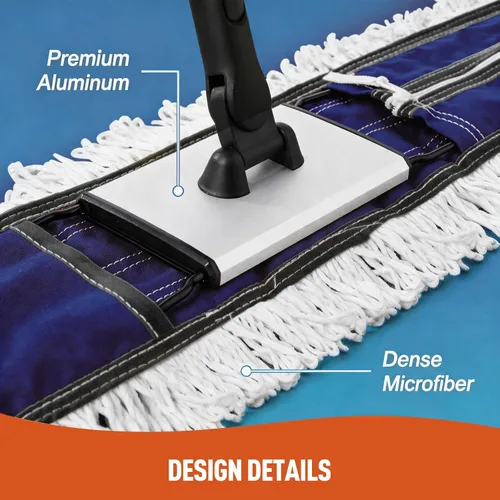 Miniatura 3 de CLEANHOME Trapeadores de polvo de 36 pulgadas para limpieza de suelos, empresa hotelera resistente, suministros de limpieza del hogar para madera