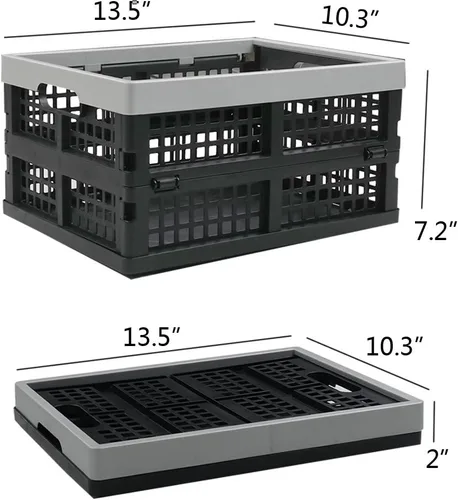 Miniatura 2 de Cajones de almacenamiento plegables de 16 litros/cesta de almacenamiento apilable, juego de 2