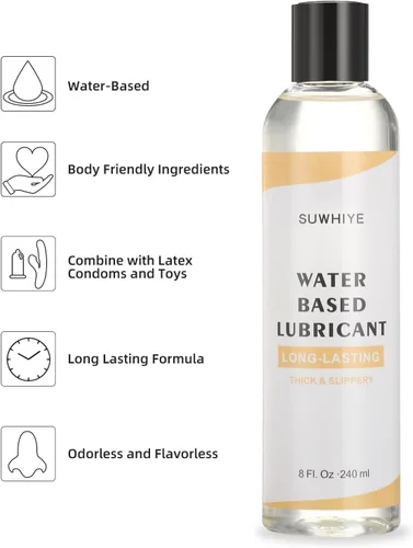Miniatura 3 de Lubricante personal, lubricante a base de agua para sexo vaginal y anal, pH amigable de larga duración, lubricante sexual seguro para juguetes