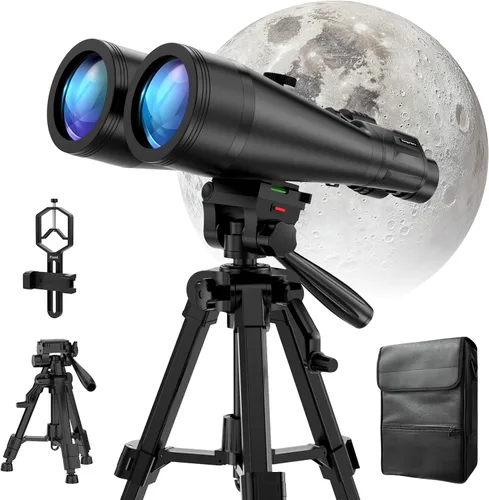 Prismáticos de astronomía de 20 x 80 para adultos, binoculares de observación de estrellas de alta potencia con prisma Bak4, visión de poca luz para