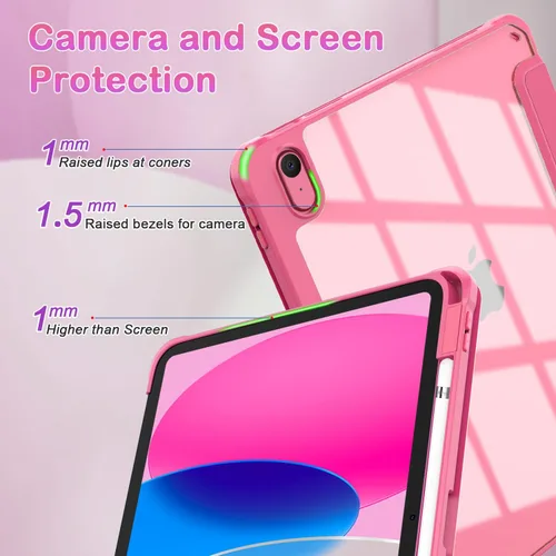 Miniatura 6 de OKP Funda para iPad de 11ª generación de 11 pulgadas (A16) 2025, para iPad de 10.9 pulgadas de 10.ª generación 2022, funda protectora delgada y Rosa