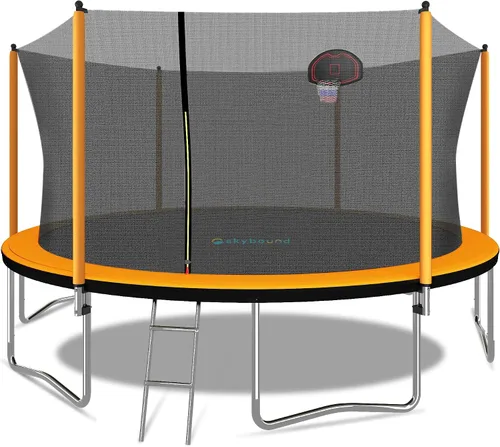 Miniatura 11 de SkyBound Trampoline with Safety Padded Poles - 10ft 12ft 14ft 15ft 16ft Large Outdoor Backyard ASTM Approved Trampolines for Kids & Adults - Heavy