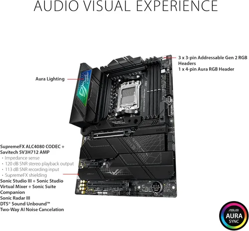 Miniatura 4 de ASUS ROG STRIX X670E-F GAMING WIFI AMD X670 AM5 Ryzen™ Desktop 9000 8000 y 7000 ATX placa base, 18+2 etapas de potencia, DDR5, 4 ranuras M.2