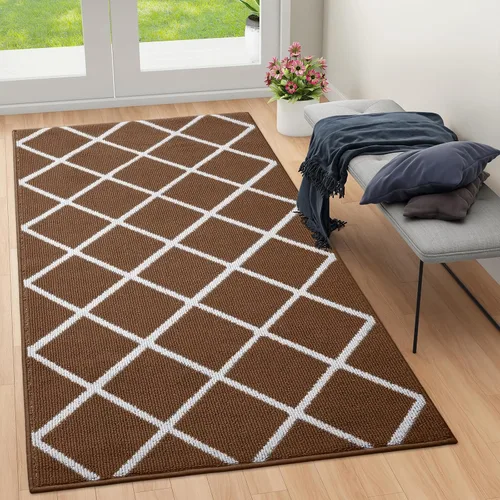 Miniatura 29 de Finchitty Alfombra para Puerta Interior, Resistente a la Suciedad y Absorbente, de Perfil Bajo, Antideslizante, Lavable, Alfombras de Piso