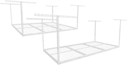 Miniatura 13 de FLEXIMOUNTS Pro 4x8 Estante de almacenamiento para el techo del garaje, sistema de organización de almacenamiento ajustable, estantes de Negro