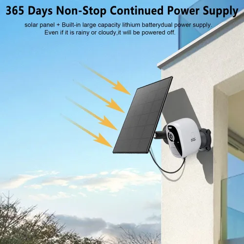 Miniatura 3 de DCT Cámara Solar para Exteriores Magnética: Cámara de Seguridad WiFi Inalámbrica de 4MP, Batería, Detección de Movimiento PIR/IA, Conversación Panel