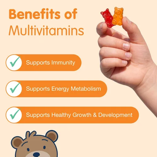 Miniatura 2 de Gomitas multivitamínicas para niños, 14 vitaminas esenciales, suplemento diario para mayores de 2 años, vitamina A, C, D, E, vegetariana B6 y B12