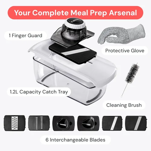 Miniatura 8 de Fullstar Cortador de mandolina para cocina, rallador de queso, espiralizador de verduras y rebanador de verduras para cocinar y preparar comidas