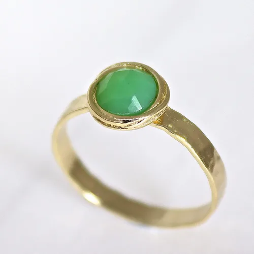 Miniatura 4 de Anillo de oro de piedras preciosas, anillo de piedra chapada en oro de 14 quilates, anillo de piedra apilable, anillo de oro de piedra pequeña