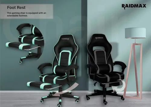 Miniatura 2 de Raidmax Advanced DK701 Series - Sillas para juegos de computadora, silla de juegos de tamaño XL con reposabrazos acolchado y reposapiés plegable