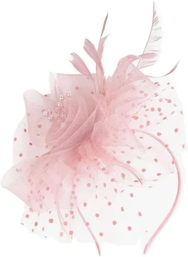 Miniatura 2 de SHUERIET Fascinators Hat Flower MeshVeil Ribbons Feathers on a Headband and a Clip Tea Party Headwear for Girls and Women