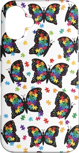Miniatura 23 de Funda con patrón de rompecabezas de mariposa para iPhone 17