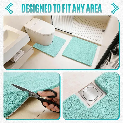 Miniatura 9 de Joyhalo Tapete de ducha antideslizante, de secado rápido, para ducha, bañera, baño, hogar, 24 x 24 pulgadas, color aguamarina