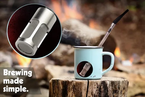 Miniatura 2 de JoGo - La pajita original para preparar café y té - Cafetera portátil - Filtro de acero inoxidable de una sola porción - Función de filtro