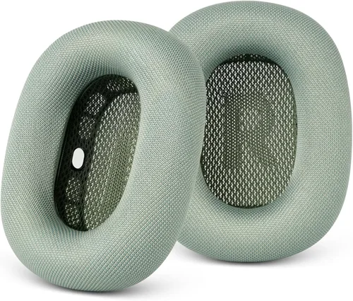 GEVO Almohadillas de repuesto mejoradas para auriculares AirPods Max 1 y 2, almohadillas de tela de malla, almohadillas para los oídos con espuma
