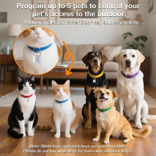 Miniatura 5 de Puerta electrónica inteligente para mascotas, puerta automática para perros y gatos con 3 modos, sensor electrónico alimentado por batería, puerta