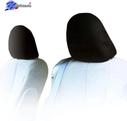 Miniatura 5 de Yupbizauto 4 fundas universales para reposacabezas de automóviles, camiones y DVD, para televisor, color sólido, de poliéster, con respaldo de Negro
