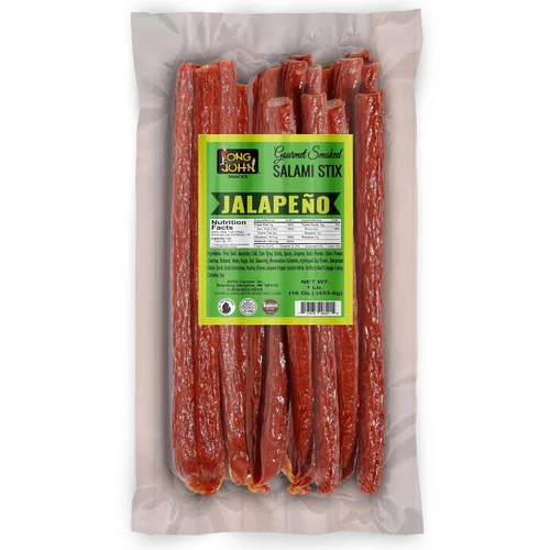 Miniatura 11 de Long John Snacks Palitos de salami secos – Paquete a granel de palitos de carne ahumada con alto contenido de proteínas, hechos a mano con cortes