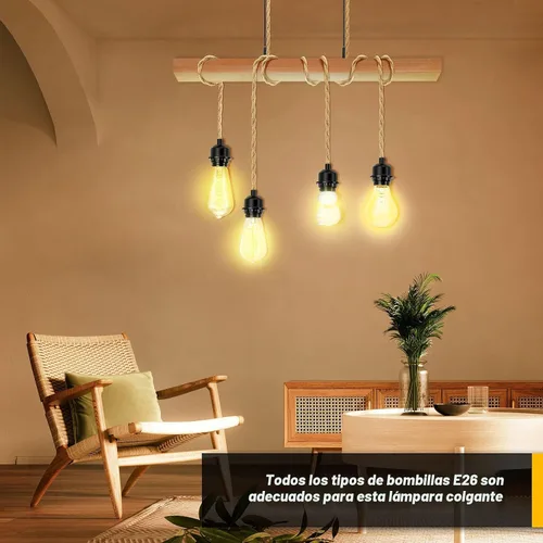 Miniatura 2 de LYOOWNG Cable de luz colgante con enchufe, luces colgantes estilo granja con cable enchufable, kit de cable de luz colgante de 15 pies de cuerda