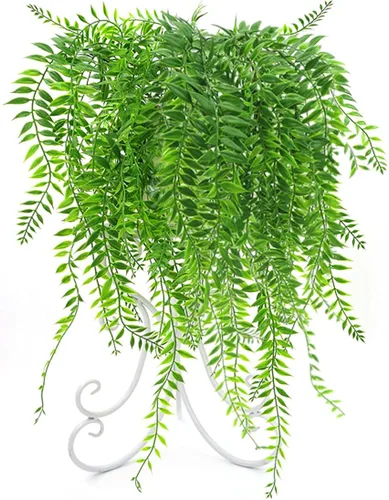 Sauce llorón falso, plantas colgantes artificiales de plástico, hojas verdes, plantas de vid sintética, guirnalda de hiedra para el hogar, interior,