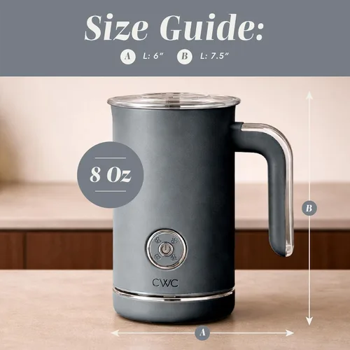 Miniatura 4 de COOK WITH COLOR Vaporizador y espumador eléctrico 4 en 1, calentamiento y espuma de 2 minutos, máquina de espuma fría y caliente para café, latte