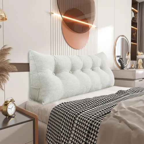Miniatura 34 de Almohada de cuña pequeña para cabecero; almohada para leer, para sentarse en la cama, almohada triangular de respaldo para adultos, almohada