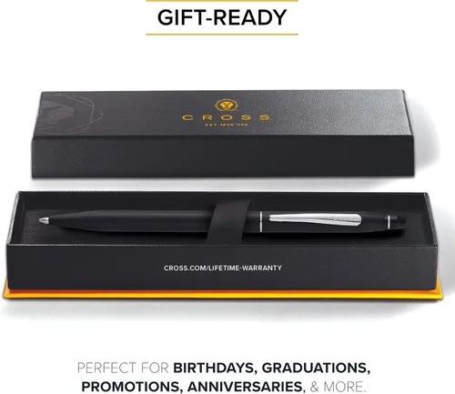 Miniatura 6 de Cross Click Slim - Bolígrafo de tinta de gel recargable con punta redonda, tamaño mediano, incluye caja de regalo premium, color negro