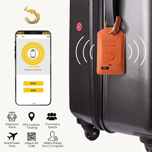 Miniatura 4 de Etiqueta inteligente para rastreador de equipaje, localizador de maletas Bluetooth con etiqueta de contacto digital QR, esencial de viaje