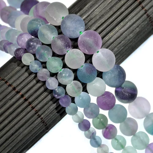 Miniatura 37 de AD Beads Hermosas cuentas sueltas redondas de piedras preciosas mate naturales de 0.157-0.472 in (0.315 in, 33 amazonita mate)