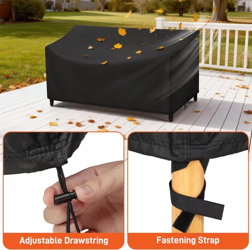 Miniatura 6 de Arcedo Fundas impermeables de 2 plazas para muebles de patio, resistente a la intemperie, funda de sofá para silla de exterior, 54 pulgadas de ancho