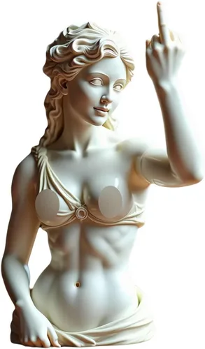 Miniatura 14 de Venus con estatua de actitud, figura de resina de dedo medio sin complejos, decoración de arte moderno atrevida para el hogar y la oficina, estatua