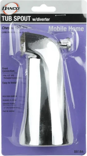 Miniatura 7 de Danco Caño de bañera con desviador, para casas móviles y vehículos recreativos, se adapta a tubos IPS de 1/2 pulgada, metal con acabado cromado