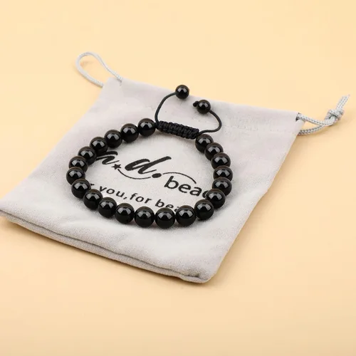 Miniatura 135 de AD Beads Pulseras de piedras preciosas unisex de 0.315 pulgadas (0.315 in), macramé curativo ajustable de 7 a 9 pulgadas Usa esta pulsera