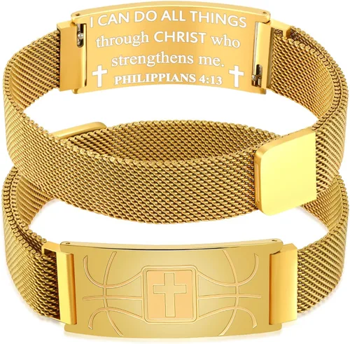 Miniatura 72 de Regalos de graduación, pulsera de fútbol, fútbol, baloncesto, béisbol, regalos de pulsera, pulseras de cruz de fe para hombres, bautismo, primera