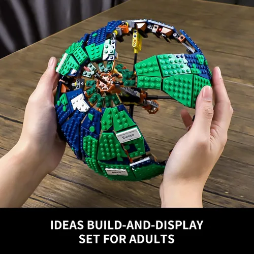 Miniatura 3 de Ideas The Globe - Juego de construcción para adultos, 2514 piezas, decoración del hogar, mapa del mundo, globo giratorio, regalos para quienes aman