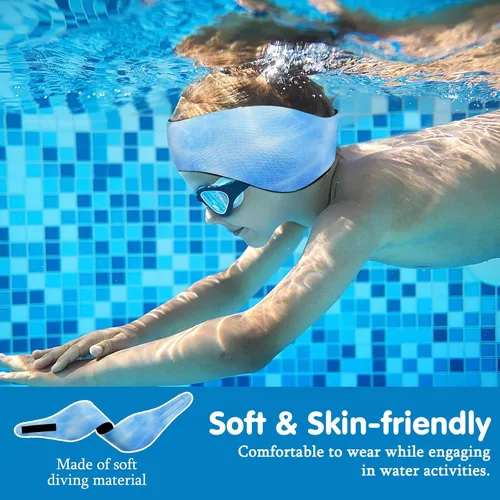 Miniatura 4 de HeySplash Diadema de natación, tapones para los oídos de natación, banda para los oídos de nadador, tapones para los oídos para niños, protector