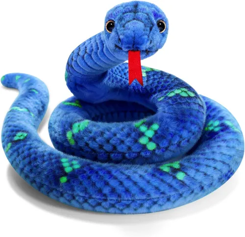 Miniatura 18 de Peluche de serpiente, animal de serpiente de peluche, serpientes de juguete pequeñas de 27 pulgadas para niños, animales de peluche gigantes, Negro