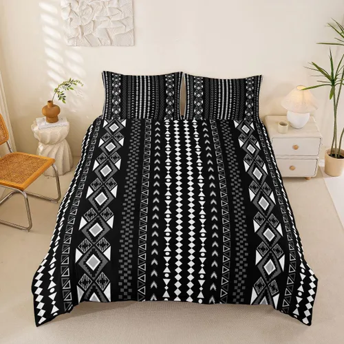 Miniatura 41 de Erosebridal Bohemian Duvet Cover Twin Country Southwestern Comforter Cover for Kids Teens Boho Aztec Arrows Diamond Bedding Set Black Gray Geometric