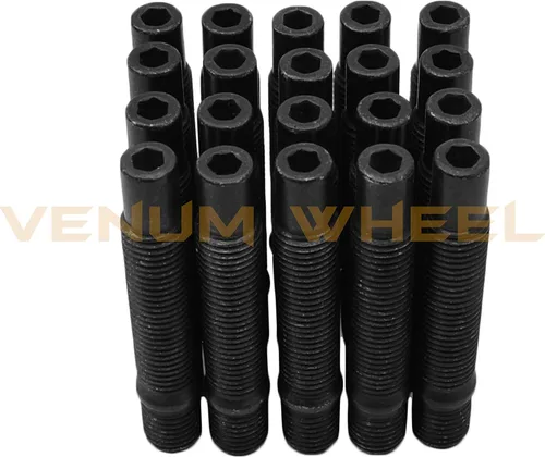 Miniatura 7 de 4 espaciadores de rueda centrados en bujes de 0.394 pulgadas y 0.98 pulgadas + negro 12x1.5 Racing Stud conversión compatible con BMW E36 E46 E90