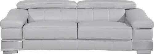 Miniatura 3 de BlackJack Furniture Salerno - Sofá moderno y contemporáneo de cuero italiano de grano superior, color gris rinoceronte
