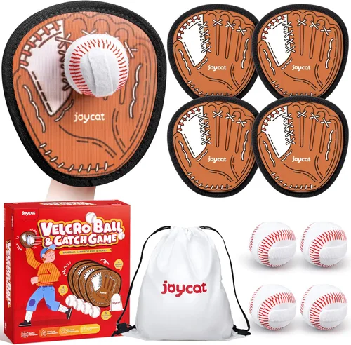 Miniatura 13 de JoyCat Juego de pelota para lanzar y atrapar, guante de béisbol para niños, juegos de patio de playa al aire libre, deportes y juegos al aire libre
