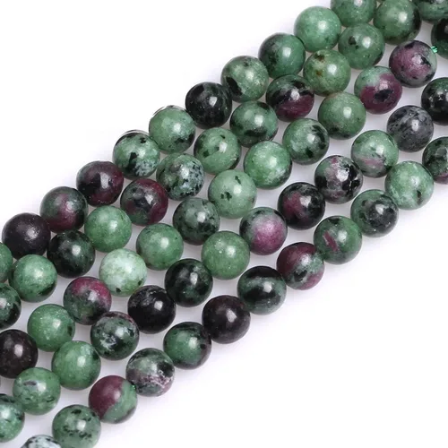 Miniatura 144 de GEM-Inside - Cuentas sueltas de ágata verde con bandas de energía natural, cuentas de energía natural para hacer joyas, 0.315 in, redondas, 15 Ágata