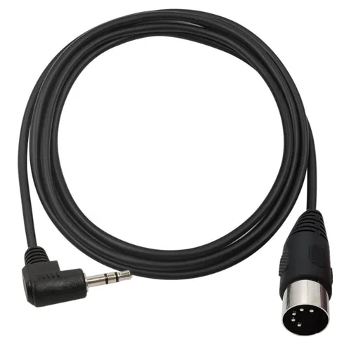 Miniatura 5 de Cable DIN de 5 pines, DIN 5 pines MIDI macho a 0.138 in TRS macho estéreo macho cable de conexión de audio de ángulo de 90 grados para tarjeta