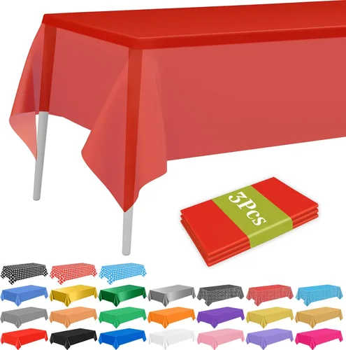 Miniatura 17 de PLULON 6 Pzas Manteles de Colores Arcoíris de Plástico Desechables Cubierta de Mesa para Mesas Rectangulares 54 x 108 Pulgadas Mantel Impermeable